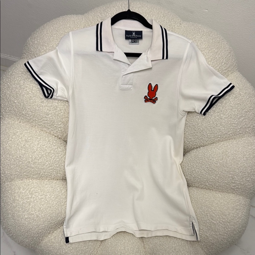 White Polo Shirt with Black Trim